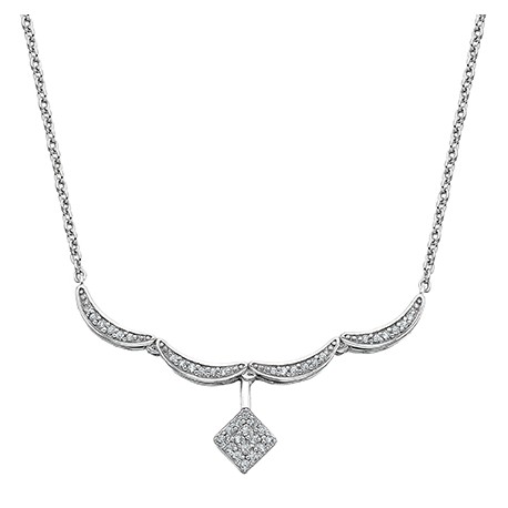 S94 SS 2 IN 1 WH TOPAZ NECKLACE