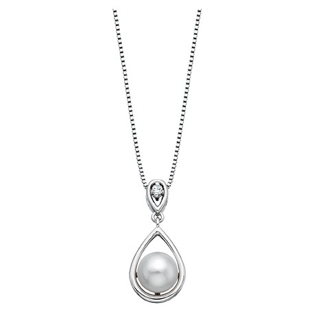 S87 SS PRL PENDANT .03TDW