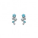 S86 SS BLU&WHT TOPAZ EARRS.