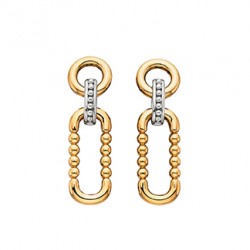 S82 SS TUTONE PAPERCLIP EARRS