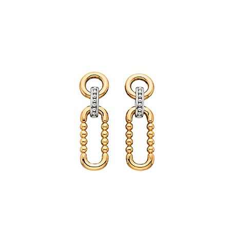 S82 SS TUTONE PAPERCLIP EARRS