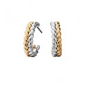 S78 SS TUTONE BRAIDED HOOP EARS