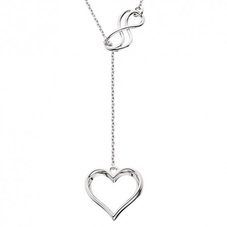 D95 SS Infinity & Heart y necklace 18in, regular $100
