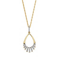 T19 14KY Diamond Fringe Pendant .16TW