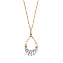 T19 14KY Diamond Fringe Pendant .16TW