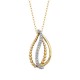 W003-Two Tone Diamond Freeform Pend