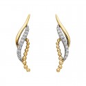 W4-Two Tone Freeform Diamond Earr