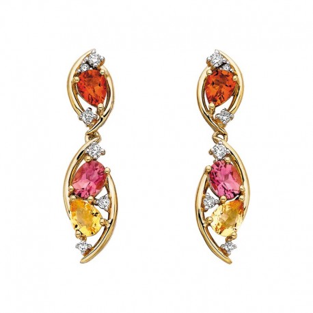 W007-Color Cluster Earrings .10tdw