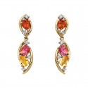 W7-Color Cluster Earrings .10tdw