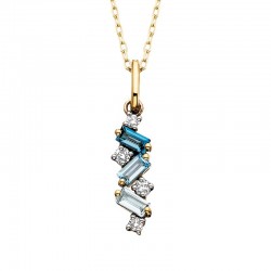 W020-Blue Topaz Ombre Pendant .10td