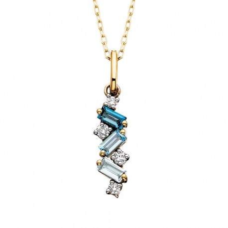 W020-Blue Topaz Ombre Pendant .10td