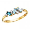 W19-Blue Topaz Ombre Ring .10tdw