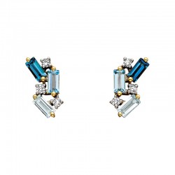 W021- Blue Topaz Ombre Earrings .09t