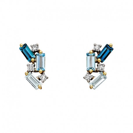W021- Blue Topaz Ombre Earrings .09t