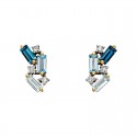 W21- Blue Topaz Ombre Earrings .09t