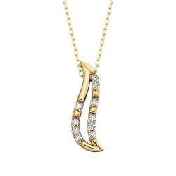 W024-Diamond Leaf Pendant .15TW