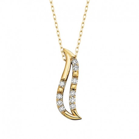 W024-Diamond Leaf Pendant .15TW