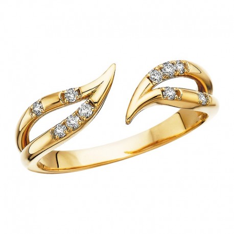 W025-Diamond Bypass Ring .15tw