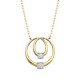 U158-Double Diamond Circle Pendant