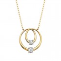 U158-Double Diamond Circle Pendant