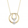 U158-Double Diamond Circle Pendant