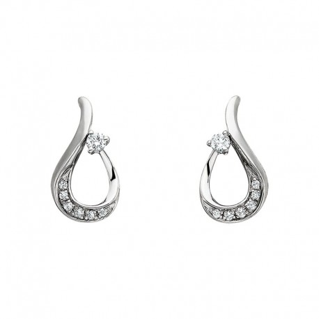 W027-Diamond Freeform Earrings .10T