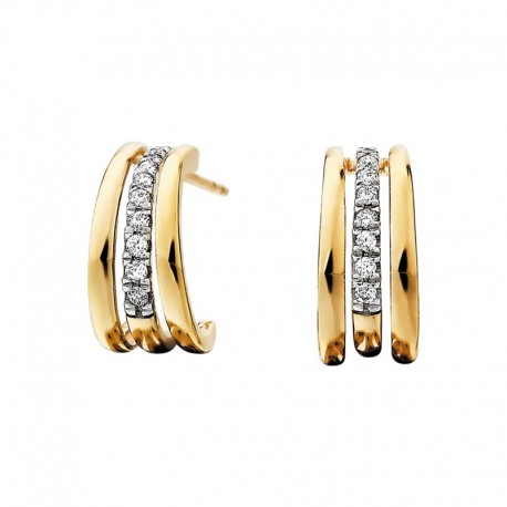 W031- Triple Bar Diamond Hoops .11TW