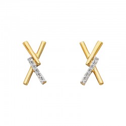 W032- Diamond X Earrings .06Ttw