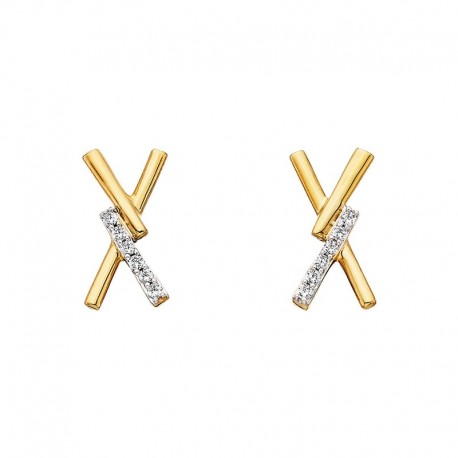 W032- Diamond X Earrings .06Ttw