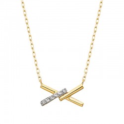 W033- Diamond X Necklace .03TW