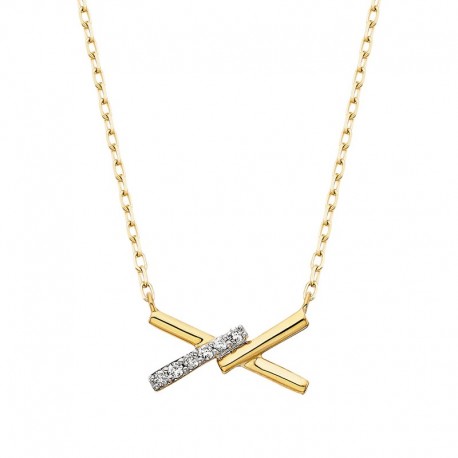W033- Diamond X Necklace .03TW