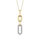W035- Diamond Paperclip Pendant .10T