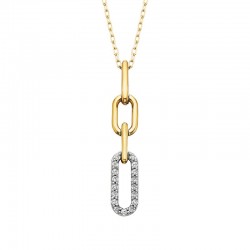 W035- Diamond Paperclip Pendant .10T