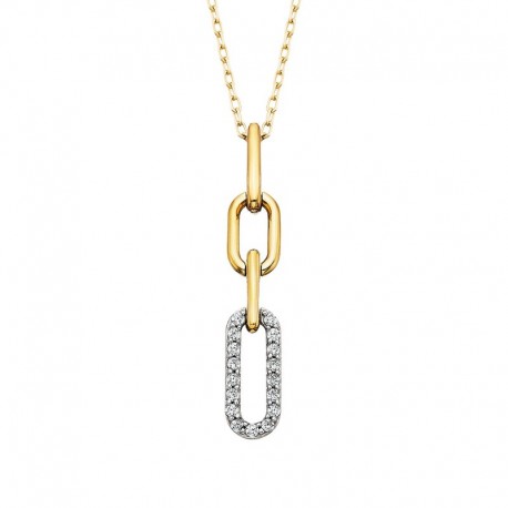 W035- Diamond Paperclip Pendant .10T