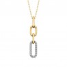W35- Diamond Paperclip Pendant .10T