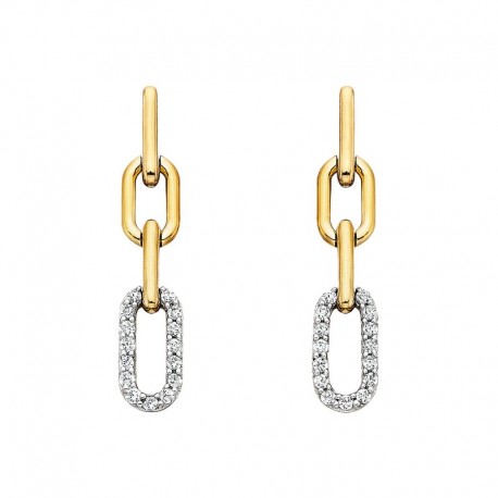 W034- Diamond Paperclip Earring .09T