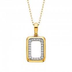 V004- Rectangular Halo Pendant .12tw