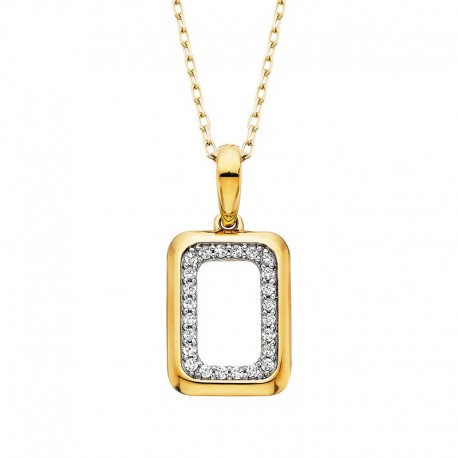 V004- Rectangular Halo Pendant .12tw