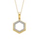 V006- Hexagonal Halo Pendant .12tw