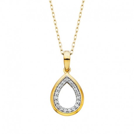 V005- Teardrop Halo Pendant .10tw