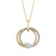 W043- Layered Diamond Circle Pendant