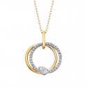 W43- Layered Diamond Circle Pendant