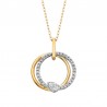 W43- Layered Diamond Circle Pendant