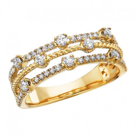 W045- Three Band Diamond Ring 1/2TW