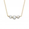 U10-3-Stone Dia Necklace 1/2tw