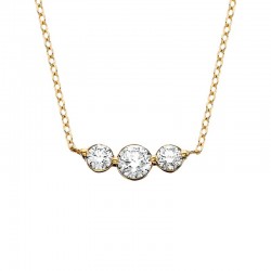 U011- 3 STONE DIA NECKLACE 3/4 CTW