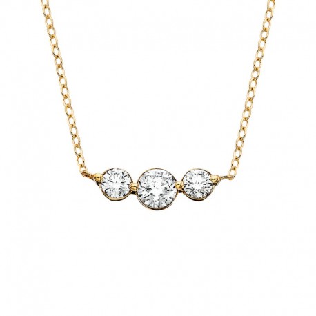 U011- 3 STONE DIA NECKLACE 3/4 CTW