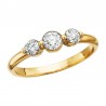 U52-3-Stone Diamond Ring 1/4tw