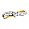 W46-Two Tone 3 Stone Diamond Ring