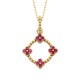 W050- Ruby Quatrefoil Pendant